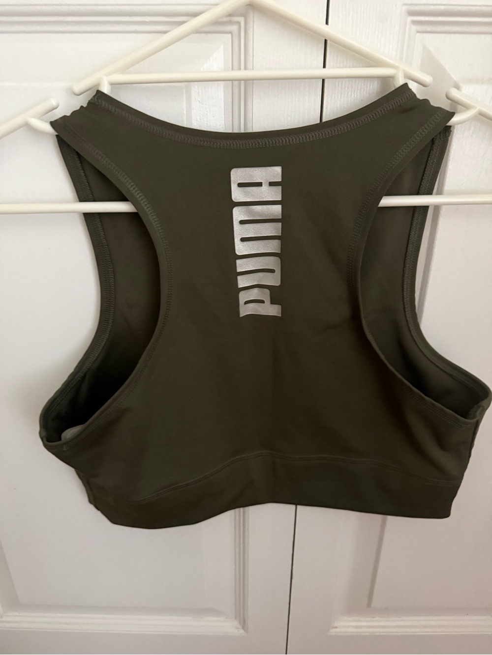 Puma Olive Green Performance Racerback Bra - Picture 2 of 4